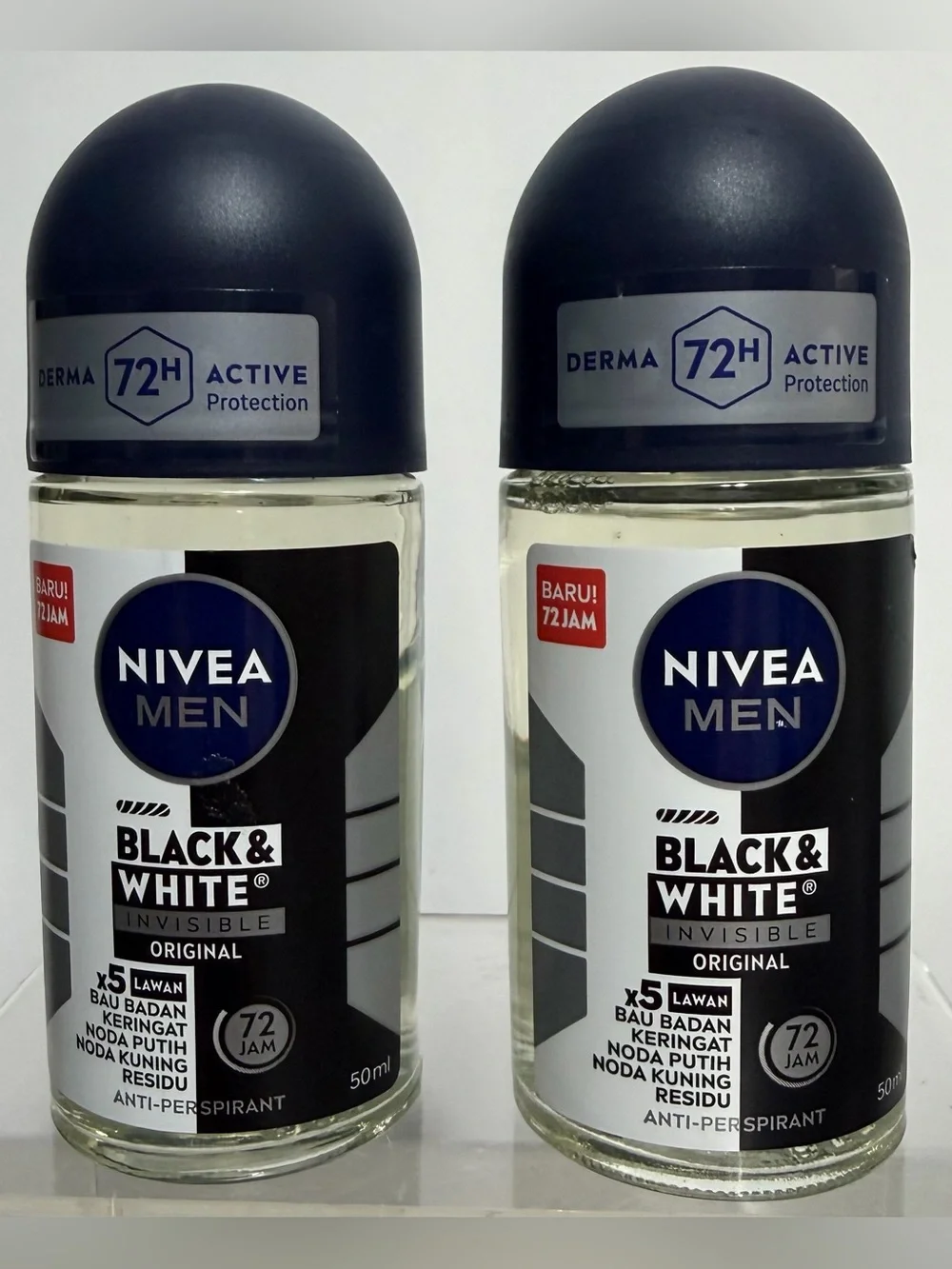 {2 Pack} NIVEA MEN Black & White Invisible Original Roll-On Deodorant ~ NEW